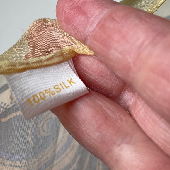 Bohemian Paisley Sheer 100% silk Scarf wrap Shaw bathing suit cover sarong - Picture 5 of 5